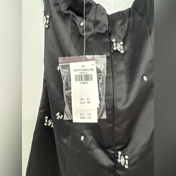 Abercrombie Fitch Black Embellished Strapless Mini Dress XSmall - Picture 5 of 7